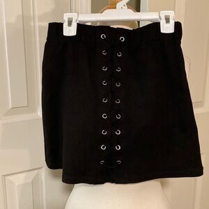 Black lace up skirt